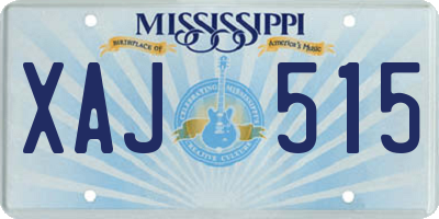MS license plate XAJ515