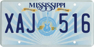 MS license plate XAJ516