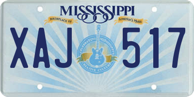 MS license plate XAJ517