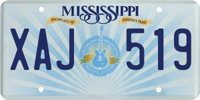 MS license plate XAJ519