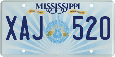 MS license plate XAJ520