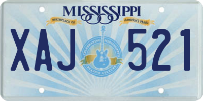 MS license plate XAJ521