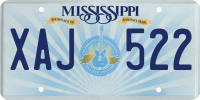 MS license plate XAJ522