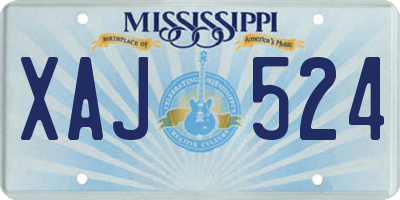 MS license plate XAJ524
