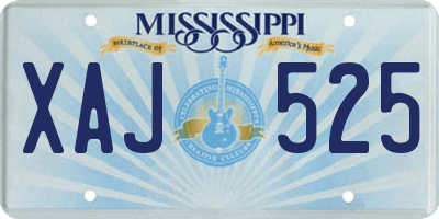 MS license plate XAJ525