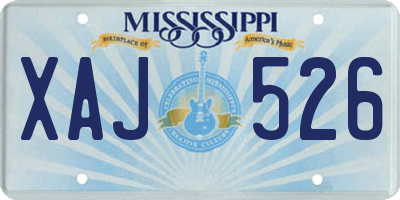 MS license plate XAJ526