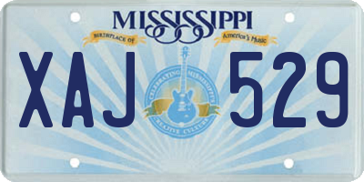 MS license plate XAJ529