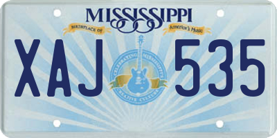 MS license plate XAJ535