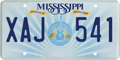 MS license plate XAJ541