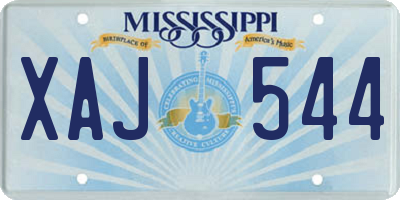 MS license plate XAJ544