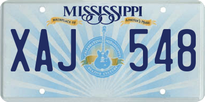 MS license plate XAJ548