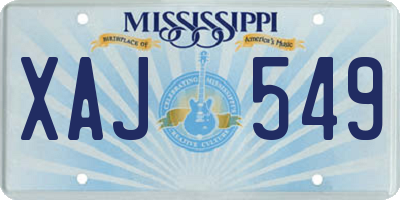 MS license plate XAJ549