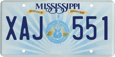 MS license plate XAJ551