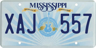 MS license plate XAJ557