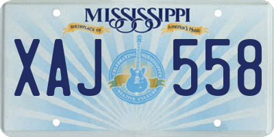 MS license plate XAJ558