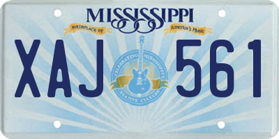 MS license plate XAJ561