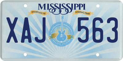MS license plate XAJ563