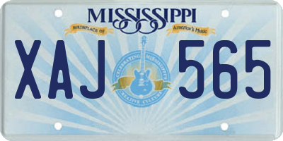 MS license plate XAJ565