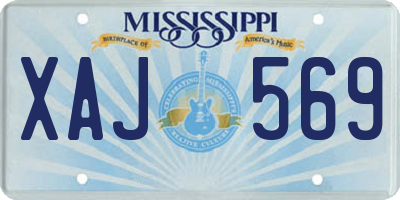 MS license plate XAJ569