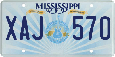 MS license plate XAJ570
