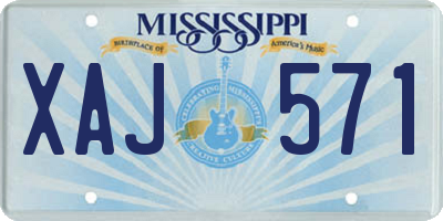 MS license plate XAJ571