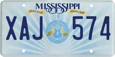 MS license plate XAJ574