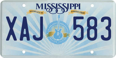MS license plate XAJ583