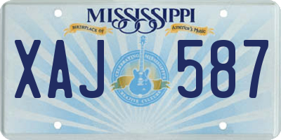 MS license plate XAJ587