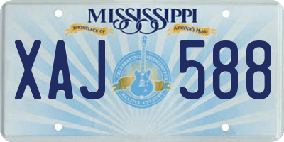 MS license plate XAJ588