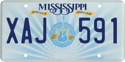 MS license plate XAJ591