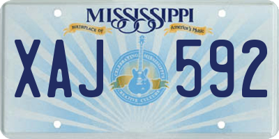 MS license plate XAJ592