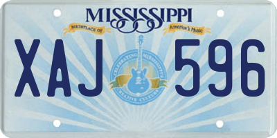 MS license plate XAJ596