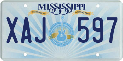 MS license plate XAJ597