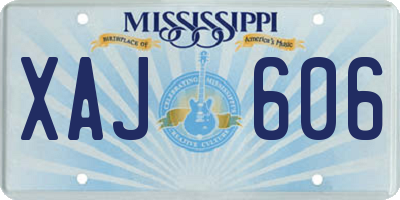 MS license plate XAJ606