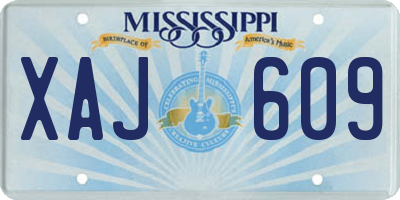 MS license plate XAJ609