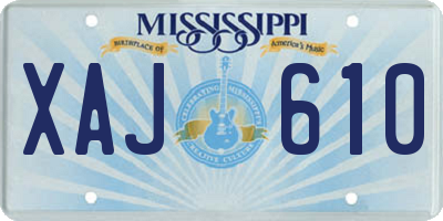 MS license plate XAJ610