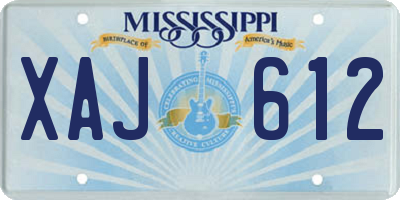 MS license plate XAJ612
