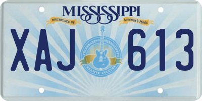 MS license plate XAJ613