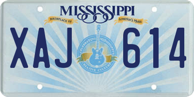 MS license plate XAJ614