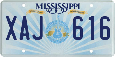 MS license plate XAJ616