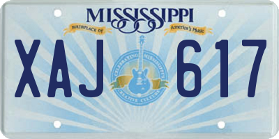 MS license plate XAJ617
