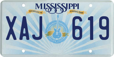 MS license plate XAJ619