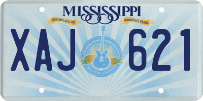 MS license plate XAJ621