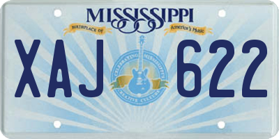 MS license plate XAJ622