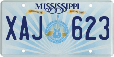 MS license plate XAJ623