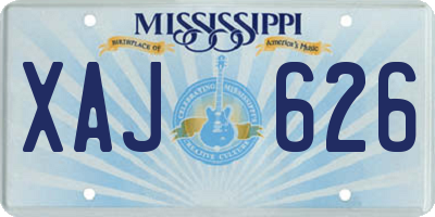 MS license plate XAJ626