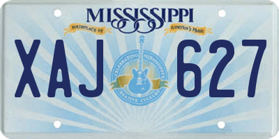 MS license plate XAJ627