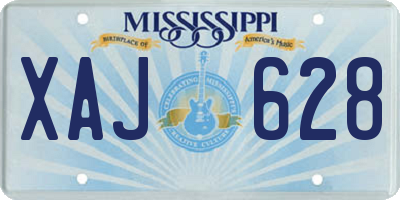 MS license plate XAJ628