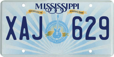 MS license plate XAJ629