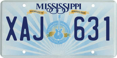 MS license plate XAJ631